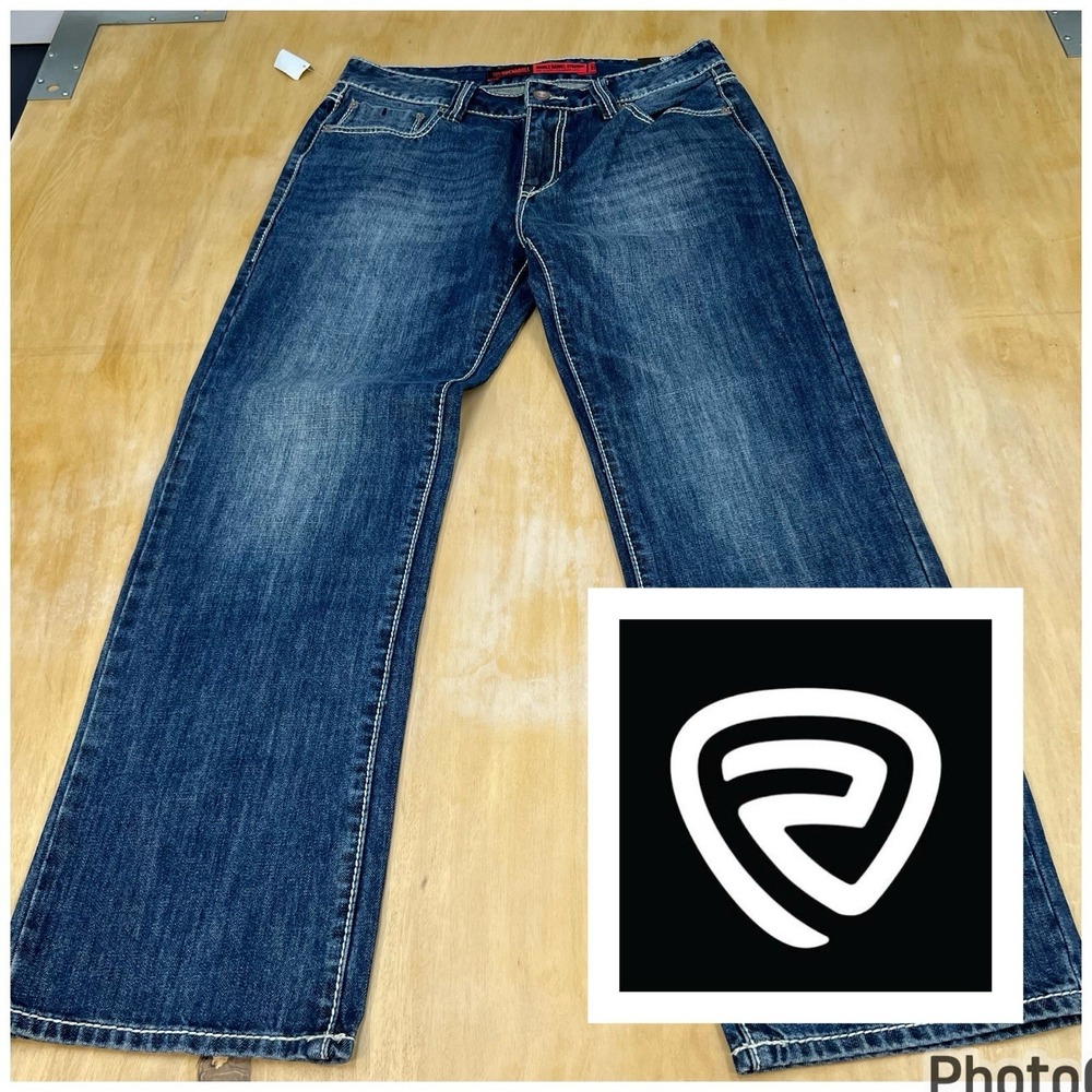 Rock & Roll Double Barrel Denim Jeans Mens 33x32 Relaxed Fit Straight Leg